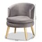 Baxton Studio Baptiste Glam and Luxe Grey Velvet Fabric and Gold Finished Wood Accent Chair 175-11235-Zoro - alternate 4